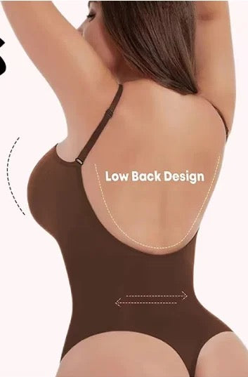Backless Thong Low Back Tummy Control Shape Wear Bodysuit