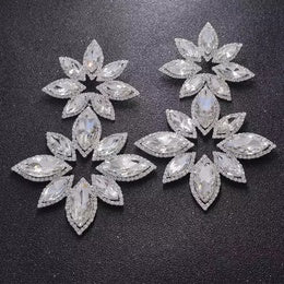 Flower Rhinestone Earrings (Large -White Only)