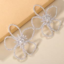 Flower Rhinestone Crystal Earrings