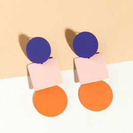 Contrast Color Retro Painted Earrings